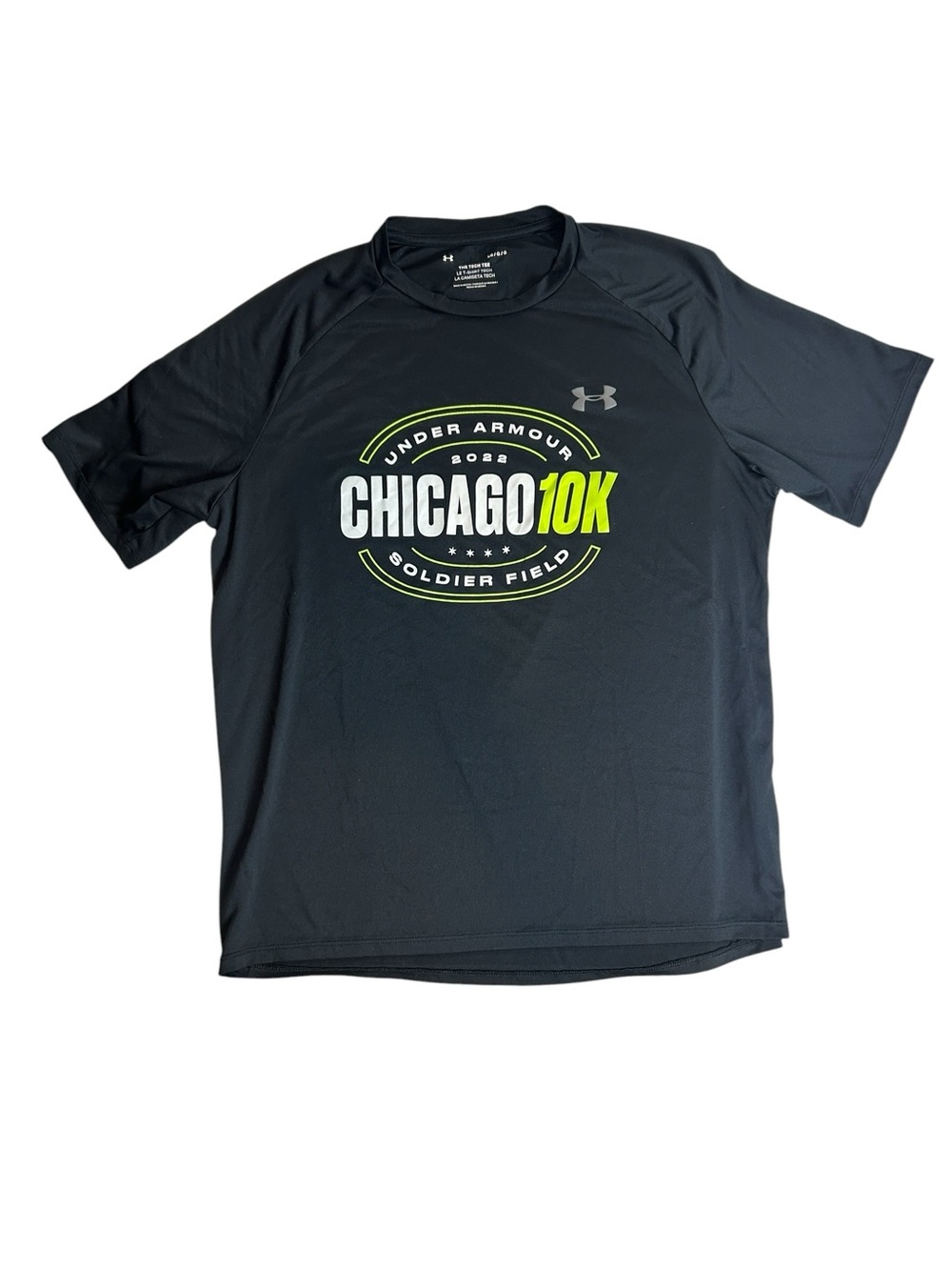 UNDER ARMOUR CHICAGO 10K 2022 SOLDIER FIELD RUNNING SHIRT BLACK MEN’S L